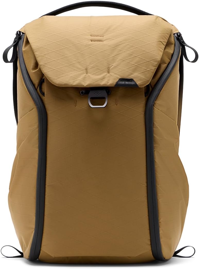 Peak Design Everyday Backpack 30L, Coyote, MagLatch Top, Dual Side Access, FlexFold Dividers, Fits 15" or 16" Laptop, For Camera Carry, Daily Commutes or Travel, Versatile Backpack for Men & Women