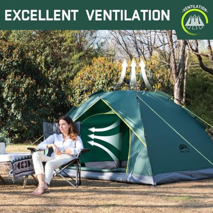 Happy Travel 2/4 Person Camping Tent, Instant Easy Pop Up Tents for Camping