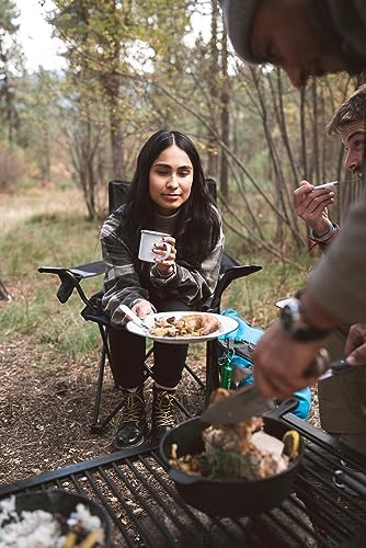 Stansport Deluxe 24-Piece Enamel Tableware Set - Enamel Plates and Bowls Lightweight and Durable Camp Dish Set for Camping and Backpacking Plates and Bowls for 4 People
