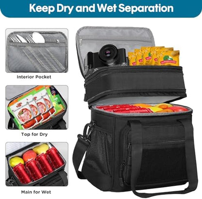 GLENKEY Tactical Lunch Box Men 22L Expandable Insulated Leakproof Cooler