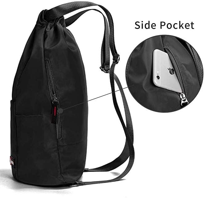 ZOORON Waterproof Drawstring Gym Backpack Bag for Men & Women, Sport Gym Sack Mini Travel Daypack