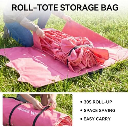 Huskfirm Padded Double Camping Chair, Heavy Duty Camping Loveseat, Pink