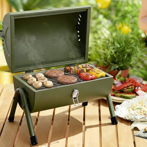 Royal Gourmet CC1015L Portable Charcoal Grill, Lid Handle, Four Air Vents