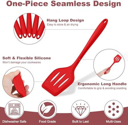 TeamFar Silicone Cooking Utensil Set of 7, Kitchen Cooking Utensil Set