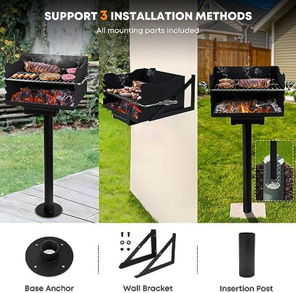 Stanbroil Park Style Charcoal Grill with Adjustable Stainless Steel Grate