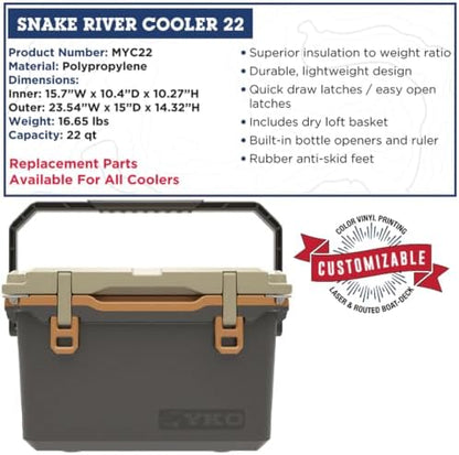 YUKON OUTFITTERS Snake River 22qt Lightweight Hard Cooler