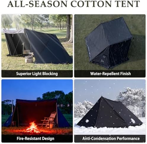 TOMOUNT Bivy Tent Canvas Shelter for Camping for Two Person
