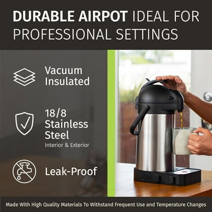 Thermal Coffee Carafe 74Oz, Keeps Drinks Hot for 12 hrs & Cold for 36 hrs