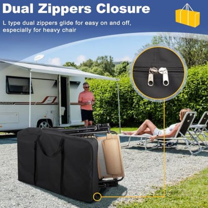 Explore Land Chair Storage Bag for Folding Longue Zero Gravity, Black