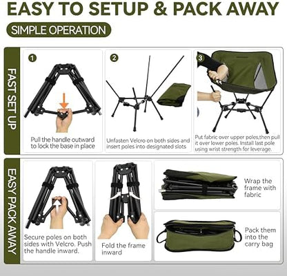 MARCHWAY Lightweight Folding Camping Chair, Portable, Compact and Sturdy
