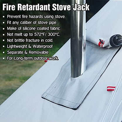 4 Persons 5lb Lightweight Tipi Hot Tents with Stove Jack, 7'3" Standing Room, Teepee Tent for Hunting Family Team Backpacking Camping Hiking