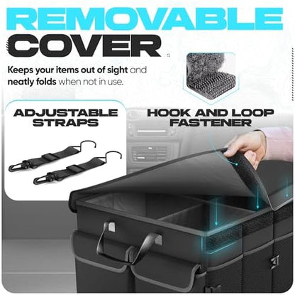 FORTEM Trunk Organizer - Foldable Car Organizer with Cooler for SUV, Trucks