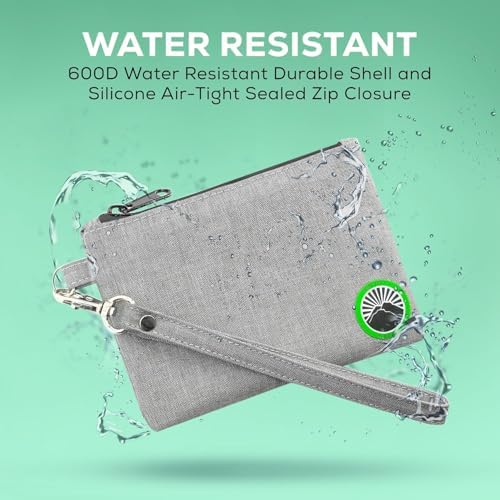 Enjoy Native Small Smell Proof Bag 6" x 4", Odor Resistant, Airtight, Water Resistant, Secure Zipper, Perfect Portable Size, Unisex, Gray, Storage Bag