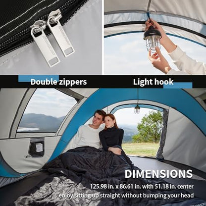 EchoSmile Instant Pop Up Camping Tent, 2/4/6 Person Easy Setup Tent
