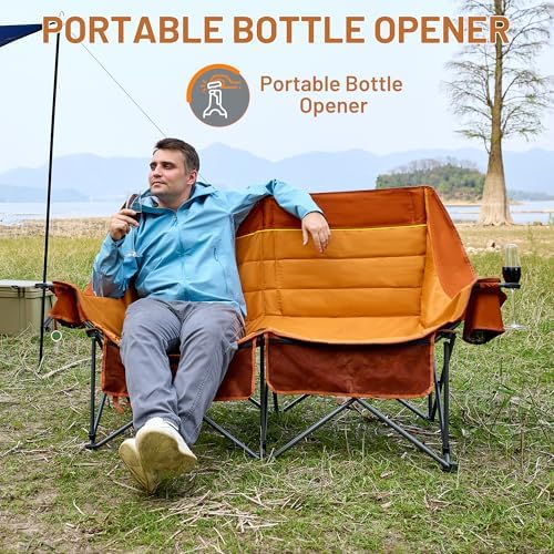 Timber Ridge Double Camping Chair Heavy Duty Outdoor Folding Camp Couch