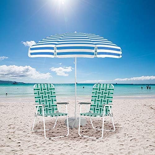 VINGLI Patio Lawn Webbed Folding Chairs Set of 4, Outdoor Beach Chair Portable Dining Chair for ir for Outdoor Yard, Garden(Green, Classic)