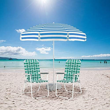VINGLI Patio Lawn Webbed Folding Chairs Set of 4, Outdoor Beach Chair Portable Dining Chair for ir for Outdoor Yard, Garden(Green, Classic)