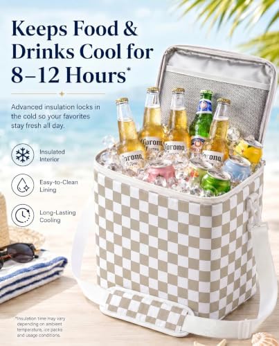 Insulated Cooler Organizer Insert Compatible with XL Bogg Bag,2-in-1 Dry-Wet Separate Tote Insert Leakproof Cooler&Mesh Storage Bag,Bogg Bag Accessories for Beach,Camping