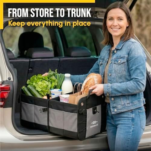 Car Trunk Organizer for SUV, Truck, Sedan, Minivan, and Van, Gray