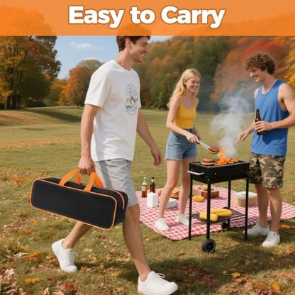 Grill Utensil Storage Bag for Outdoor Grilling, 20 x 6 x 5 in, Black