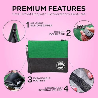 Enjoy Native Smell Proof Bag with Lock 11" x 9", Smell Proof Container, Dog Tested Odor resistant Bags, Best Zipper odor sealing pouch for Herbs, Coffee & Travel Medicine, Scent resistent Containers