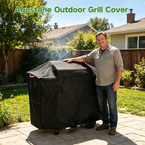 44 Inch Grill Cover for Charcoal Grills with Two Side Tables