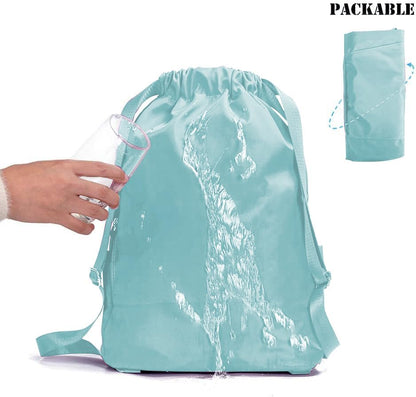ZOORON Waterproof Drawstring Gym Backpack Bag for Men & Women, Sport Gym Sack Mini Travel Daypack