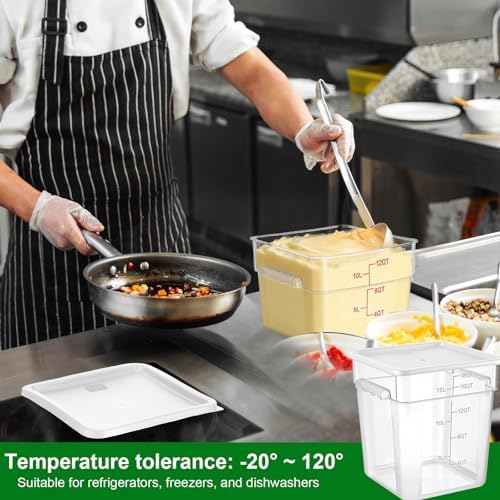 FoldTier 2 Pcs Square Food Storage Containers, White, 18 Qt