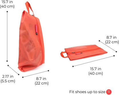 pack all Shoe Bag for Travel, Water-Resistant Shoe Pouch for Gym, Odor-Resistant Soccer Cleats Bag for Sport (Orange, 1-Pack)