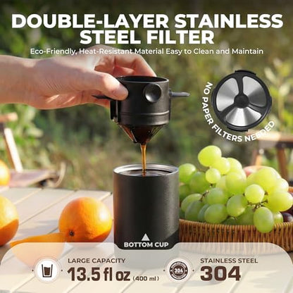 HAUSHOF Rechargeable Electric Grinder, Portable Brew Pour Over Coffee Maker