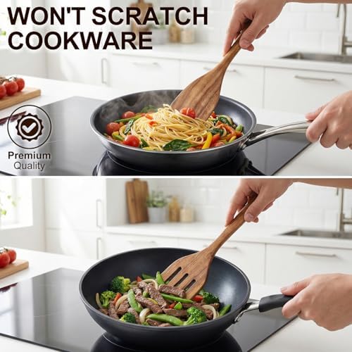 Acacia Wooden Spatula Set Non Toxic Kitchen Utensil Set Slotted Turner