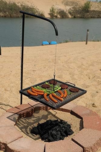 GameMaker Portable Campfire Grill Grate | Adjustable Swing Arm