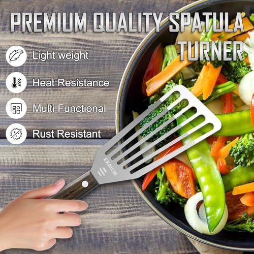 2 Pack Fish Spatula - Stainless Steel Turners, Metal Spatula Set