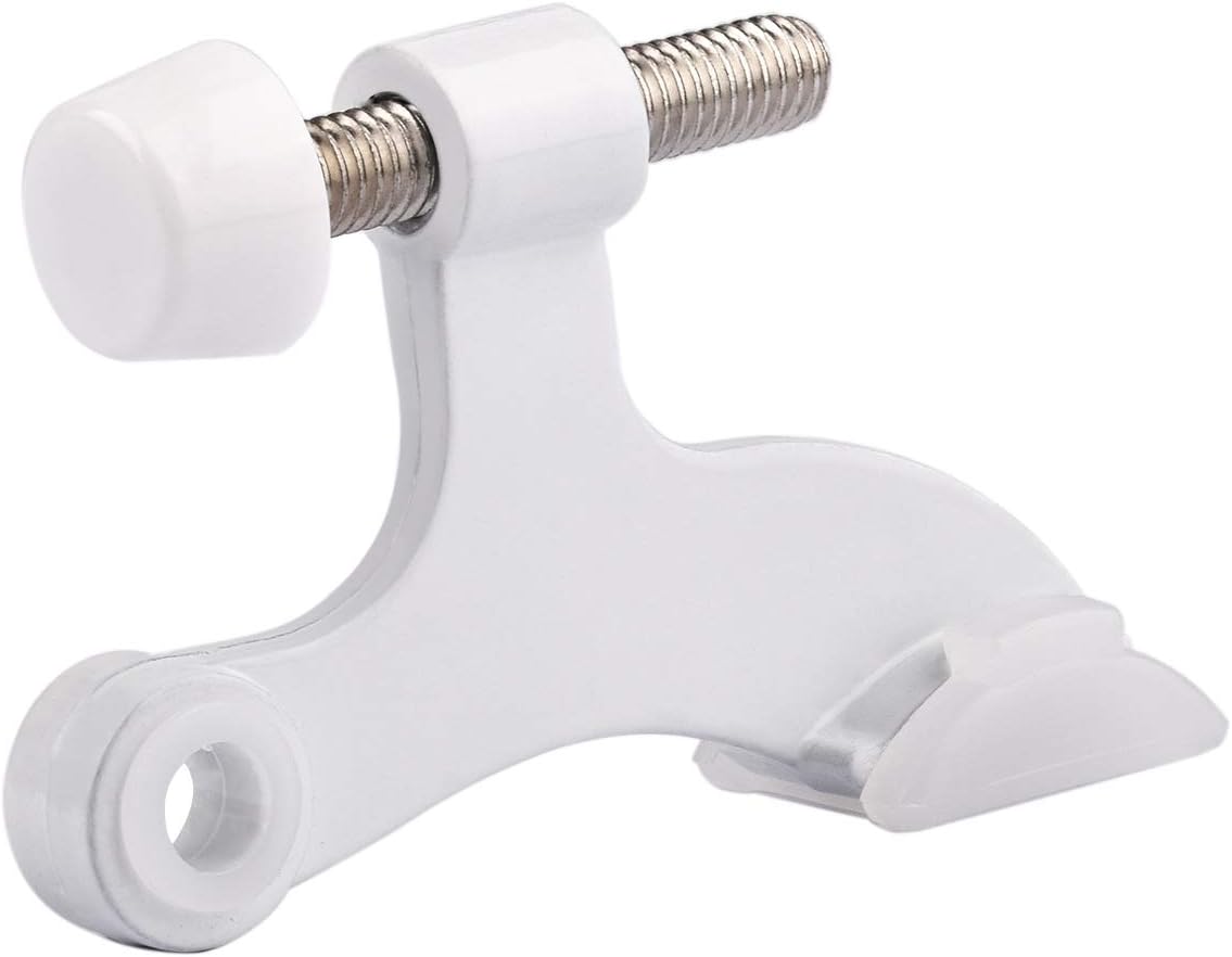 HOMOTEK 8 Pack Hinge Pin White Door Stopper,Adjustable Deluxe Heavy Duty Door Stopper 2-1/2"x1-3/4”,with White Rubber Bumper Tips