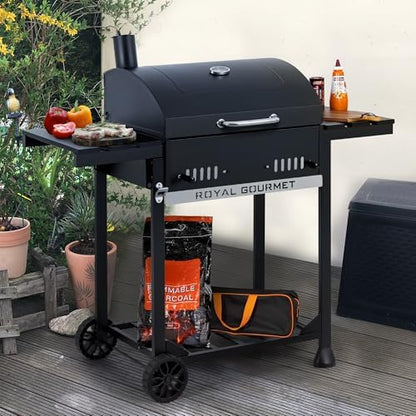 Royal Gourmet CD1824ET Movable Charcoal BBQ Grill with Foldable Side Tables