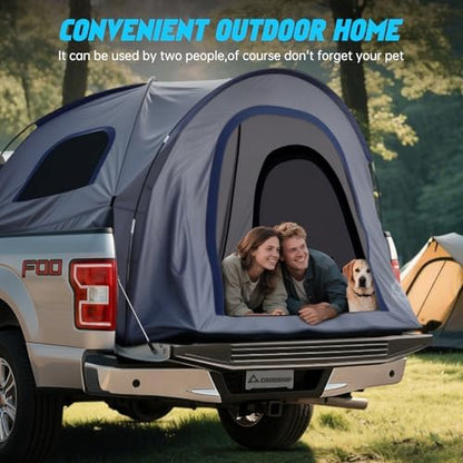 Pickup Truck Tent with Awning Shade & Rainfly for Water Protection
