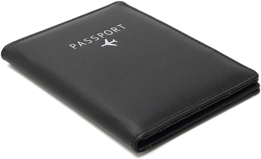 BAKUN Travel Wallet & Family Leather Passport Holder Cover RFID Blocking Travel Wallet, Leather Card Case, Travel Document Organizer Case(Black)