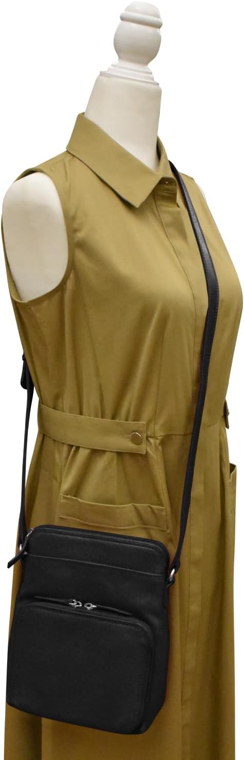 ili New York Genuine Leather Crossbody Bags for Women - Premium RFID Blocking Shoulder Bag Organizer with Adjustable Strap