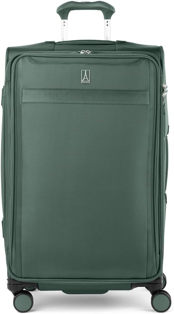 Travelpro VersaPack+ Lightweight Softside Expandable Checked Luggage, 8 Spinner Suitcase, TSA Lock, Men and Women, Checked Large 29-Inch, Desert Sage Green