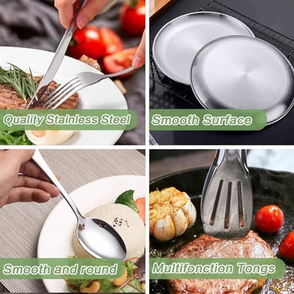 Camping Utensils, Camping Essentials 2-4 Person 11pcs/21PCS with Spoons Plates Forks Knives Travel Utensils with Case, Accessories Set for Grill Outdoor Car Picnic Essentials