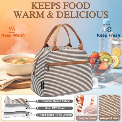 FlowFly Insulated Lunch Cooler Bag - Tote Bag Organizer for Women/Men, Coffee