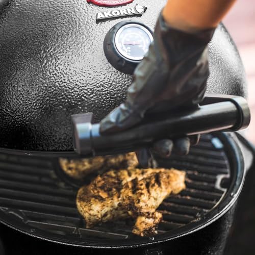 Char-Griller® AKORN® Jr. Portable Kamado Charcoal Grill and Smoker with Cast Iron Grates and Locking Lid with 155 Cooking Square Inches in Black