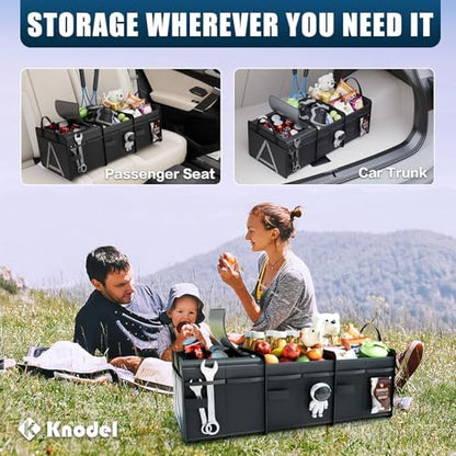 K KNODEL Trunk Organizer Storage with Cooler for Car and SUV Medium, Black