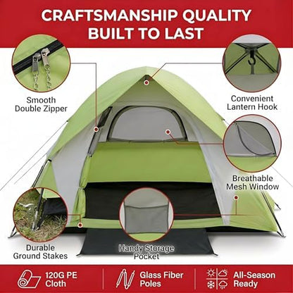 XL Camping Tents 4/6 Person Waterproof Double Layer Dome