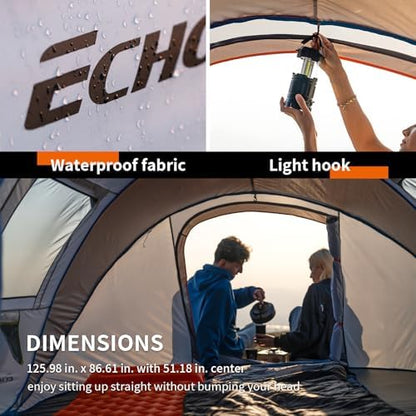 EchoSmile Instant Pop Up Camping Tent, 2/4/6 Person Easy Setup Tent