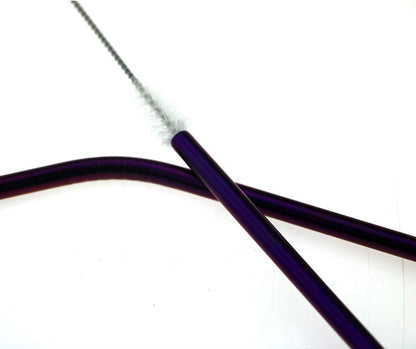 7 Pcs Portable Flatware Set, 304 Stainless Steel Cutlery Set Travel Utensils Set with Fork Spoon Chopsticks Straws for Travel Camping Office School, Dishwasher Safe & Eco-Friendly (Purple)