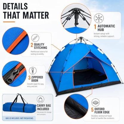 DIMAR GARDEN Pop Up Camping Tent Instant Automatic Tent,Outdoor Quick Setup