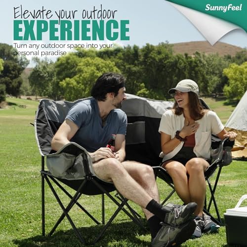 SUNNYFEEL Double Camping Chair Oversized Loveseat for Adults