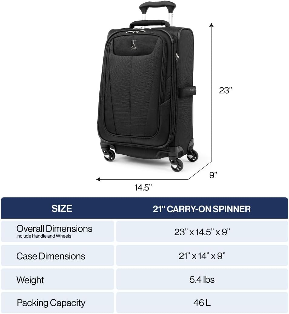 Travelpro Maxlite 5 Softside Expandable Carry-On Luggage with Spinner Wheels, Lightweight, 21-Inch — Orchid Pink Purple