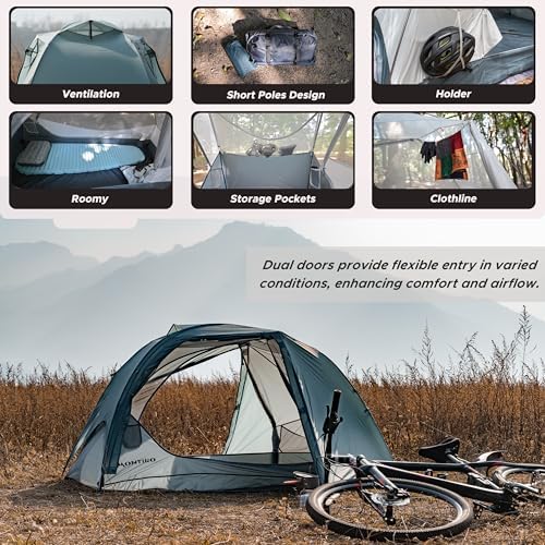 Wander Hawk 1-2 Person Backpacking Tent, Lightweight 1 Person / 2 Person Tent for Bikepacking Backpacking Camping & Hiking